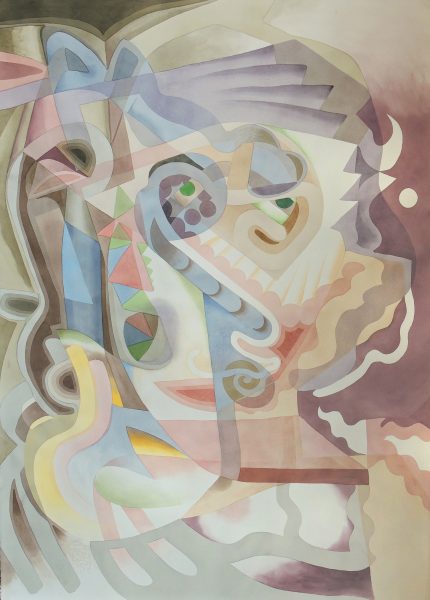 Quizzical, 2017 watercolor on paper 72 x 51”